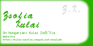 zsofia kulai business card